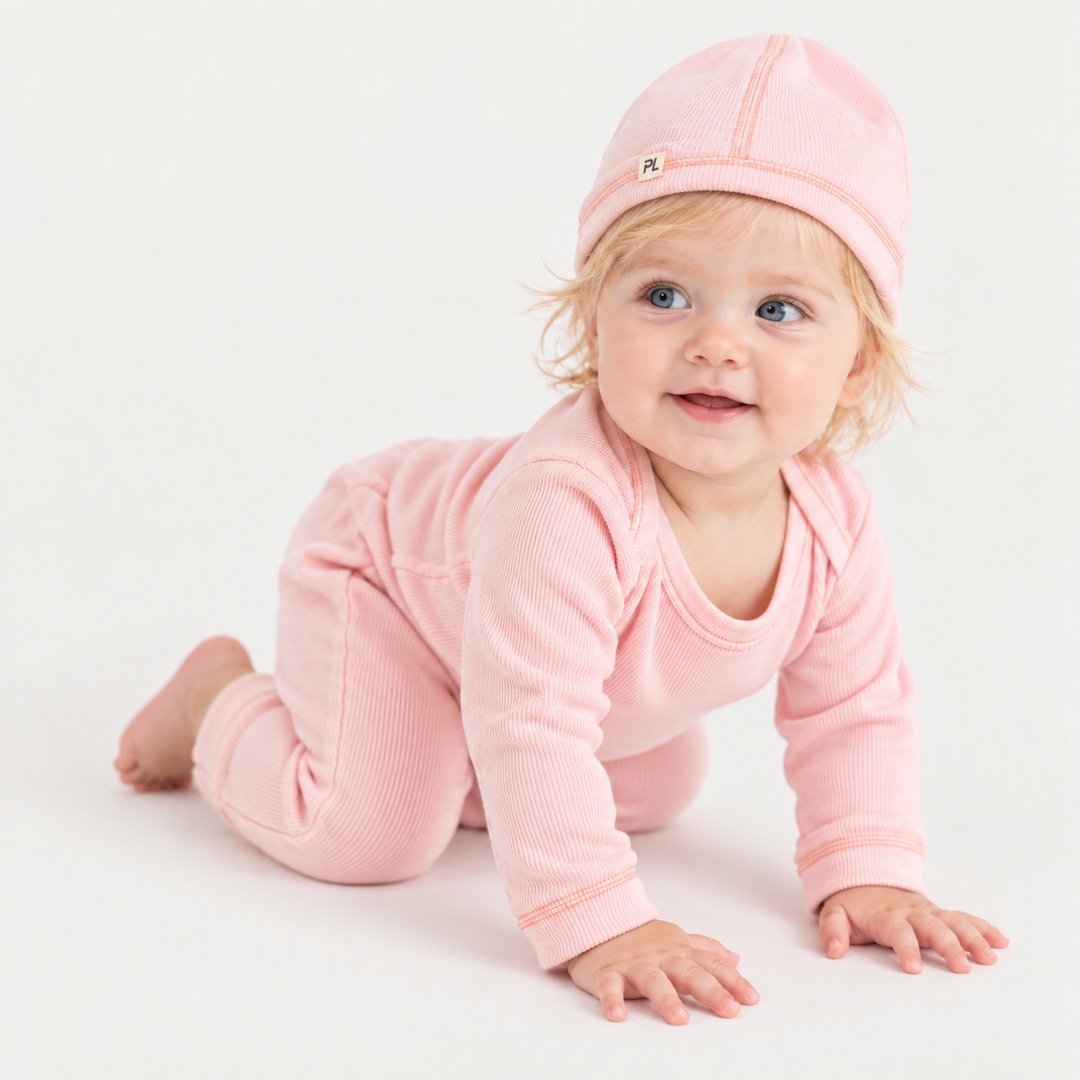 Rib Beanie, Lap Tee and Legging Set