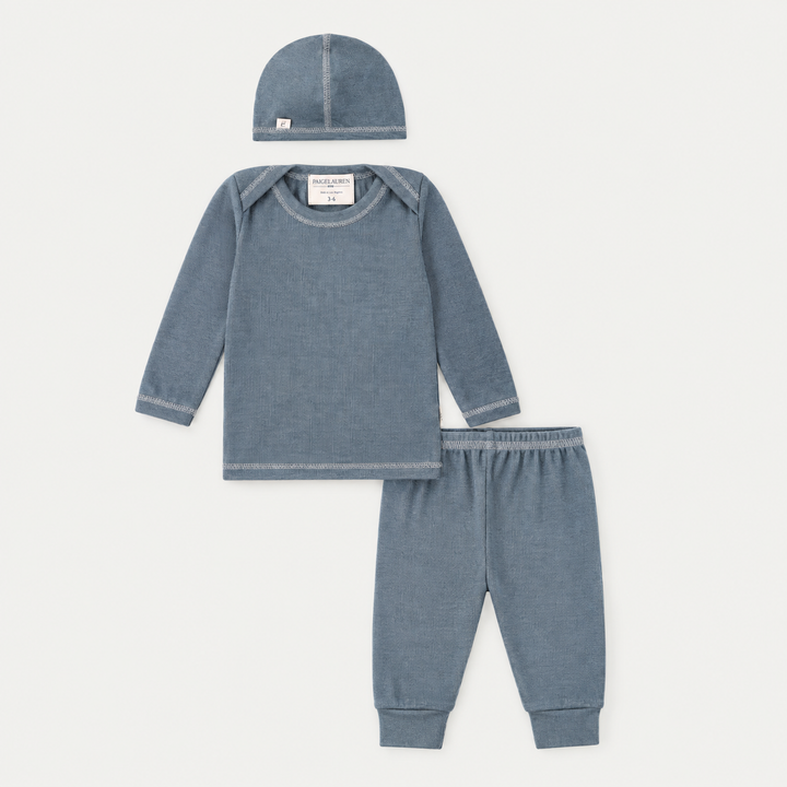 Rib Beanie, Lap Tee and Legging Set