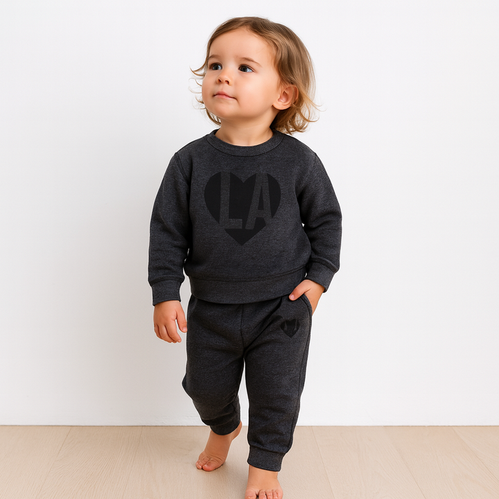 Eco-Fleece Puffed Heart LA Sweat Sets