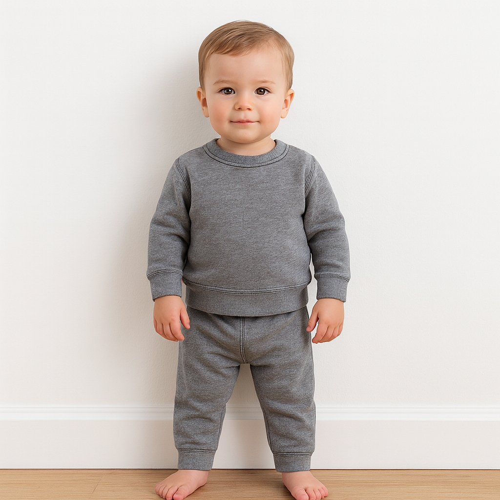 Eco-Heathered Fleece Sweatshirt and Sweatpant Sets
