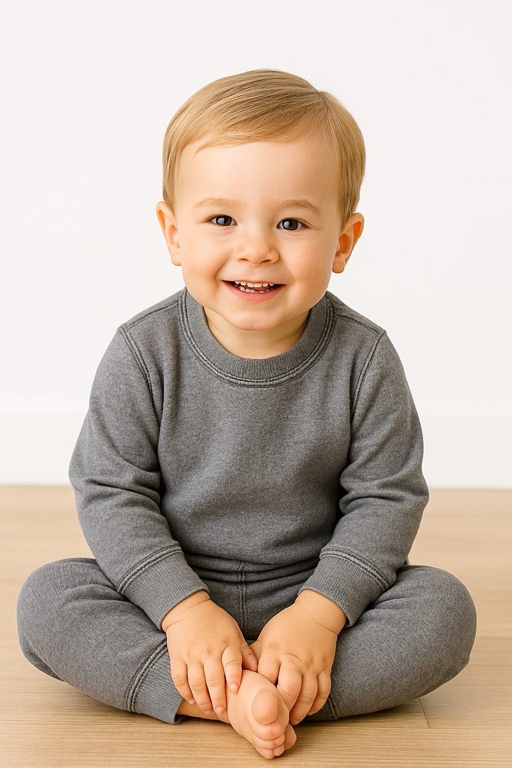 Eco-Heathered Fleece Sweatshirt and Sweatpant Sets