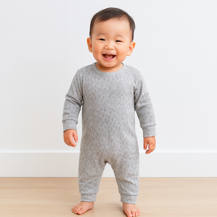 Eco-Animal Hacci Henley Romper
