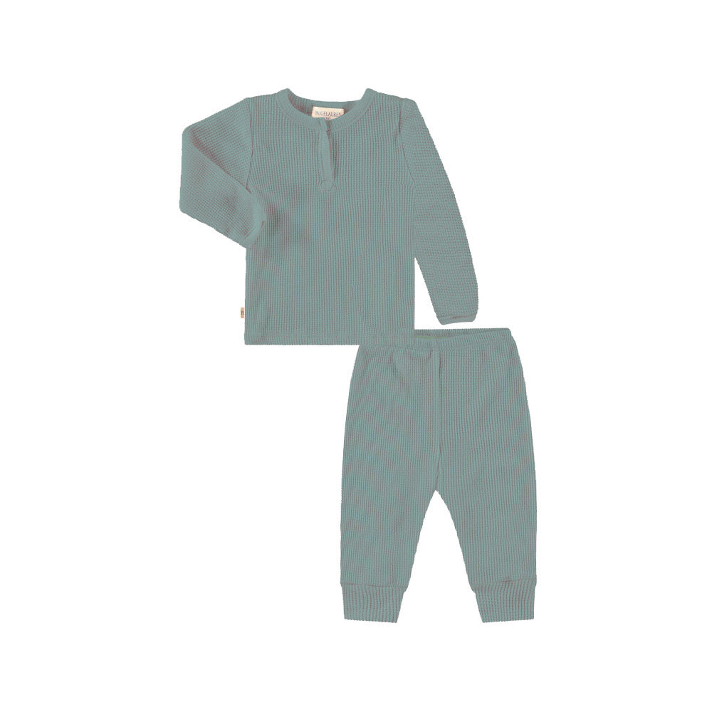 Garment Dyed Eco-Thermal Henley Tee and Legging Sets