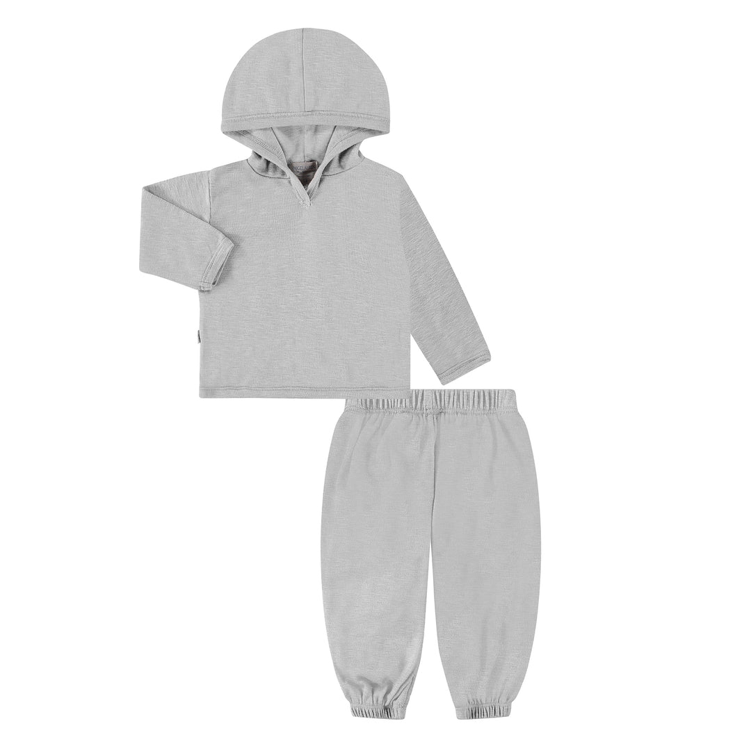 Baby Slub Rib Organic Over Dye Hoodie and Balloon Pant Loungewear Sets-ReDone