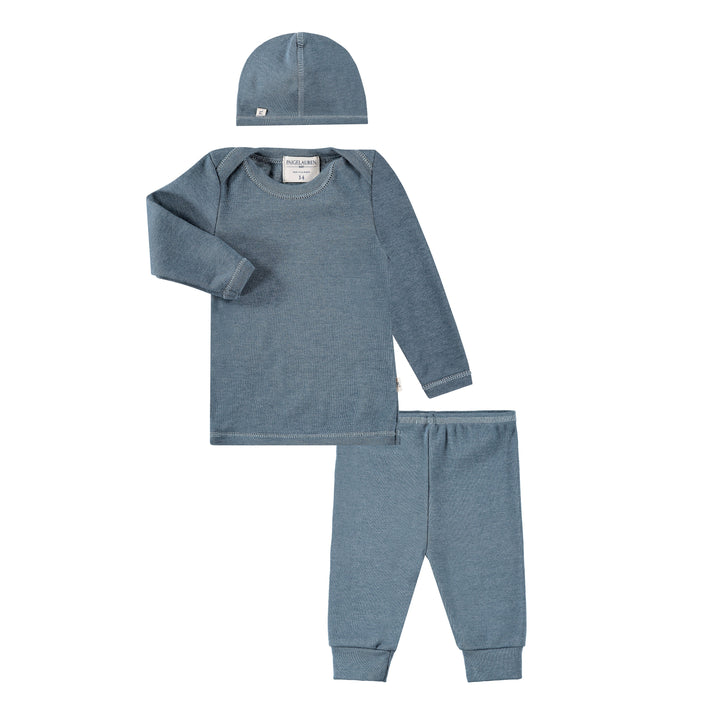 Baby Eco Rib L/S Lap Tee, Legging, Cap Loungewear Sets-Splendid