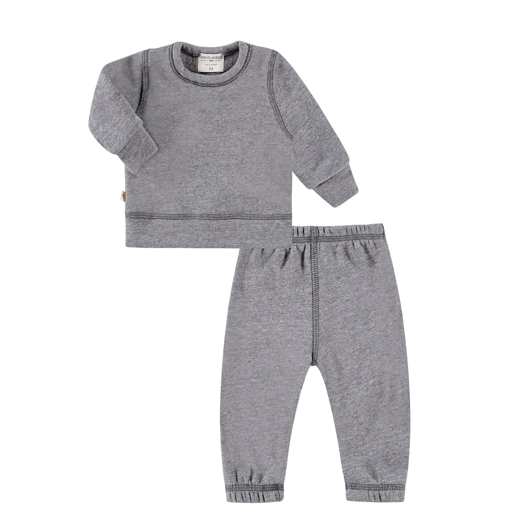 Eco-Heathered Fleece Sweatshirt and Sweatpant Sets