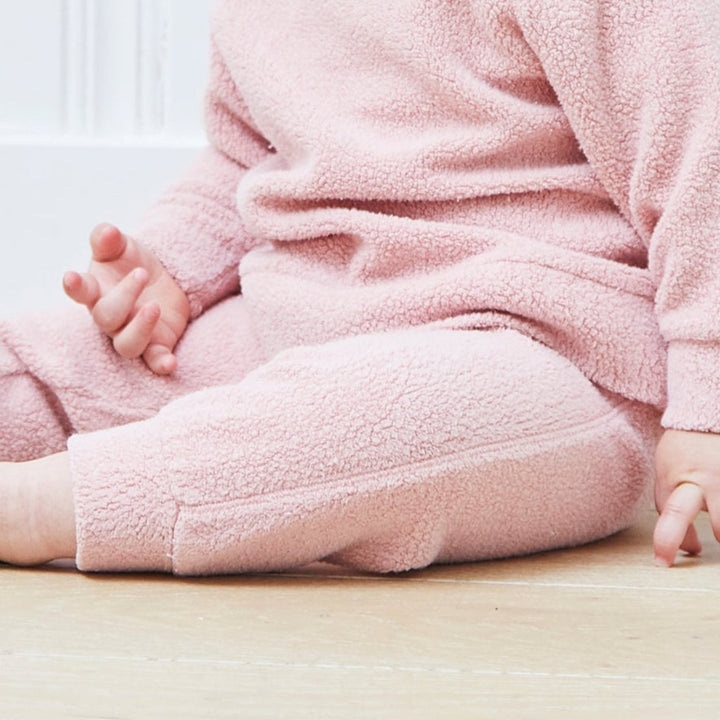 Kid 3/4 Length Oversized Fluffy Sherpa Sweatshirt and Jogger