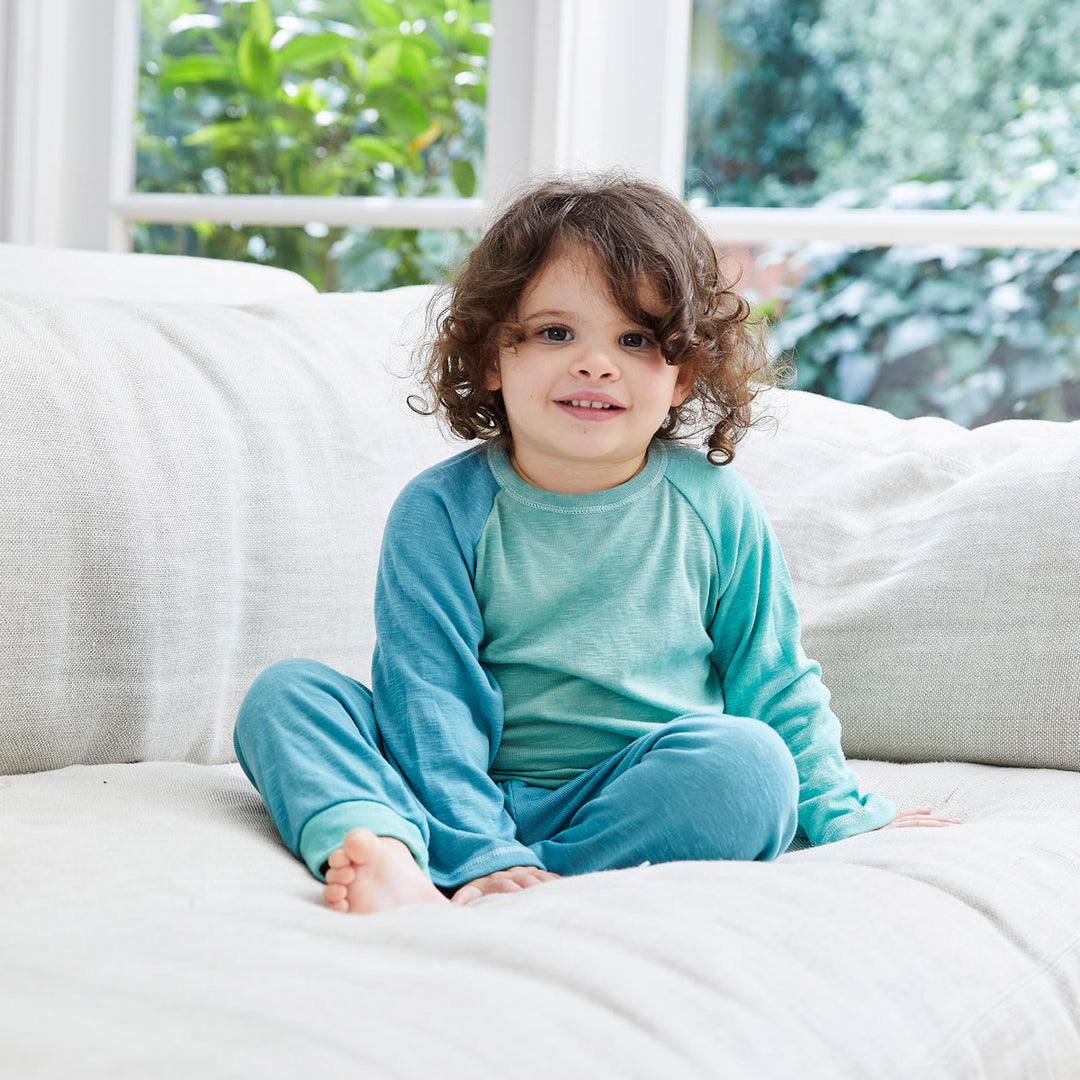Toddler & Kid Organic Over Dye L/S Slub Rib Loungewear Set-Sparkle