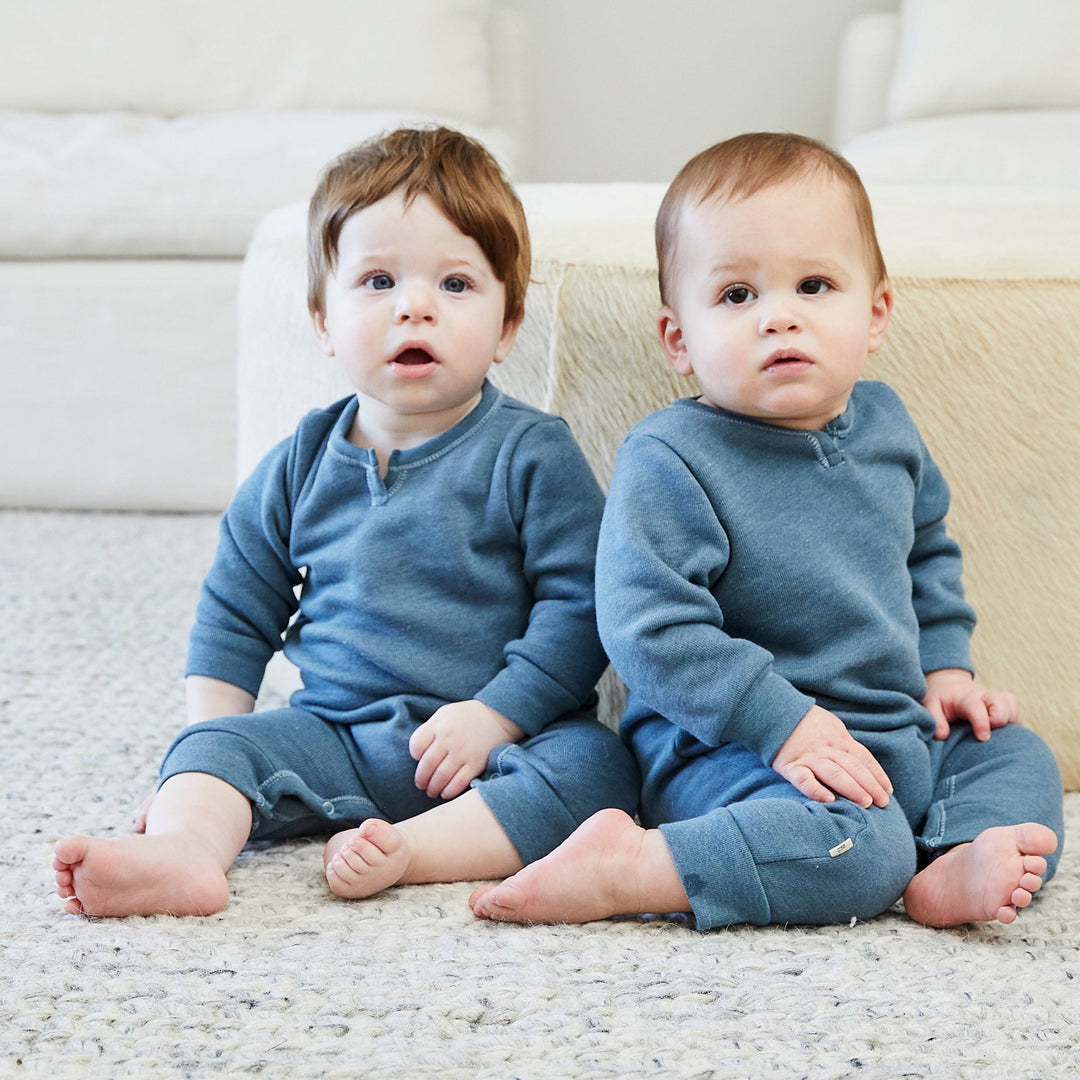 Eco-Fleece Sweatshirt Henley Romper