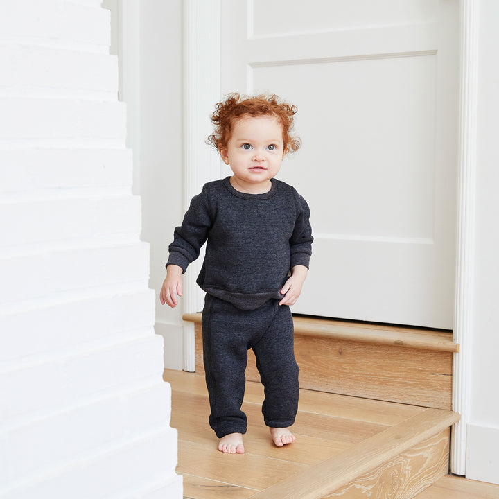 Eco-Heathered Fleece Sweatshirt and Sweatpant Sets