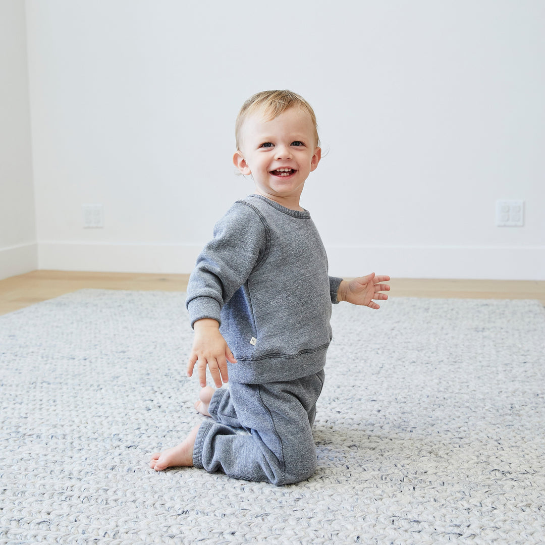 Eco-Heathered Fleece Sweatshirt and Sweatpant Sets