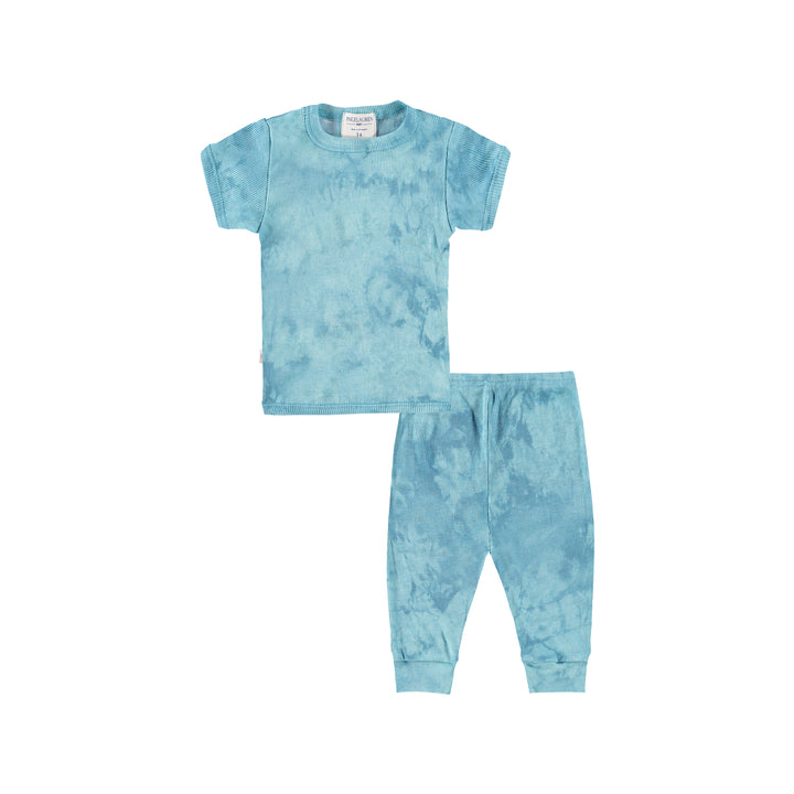 Toddler 2x1 Rib Organic Marble Dye S/S Tee and Legging Sets