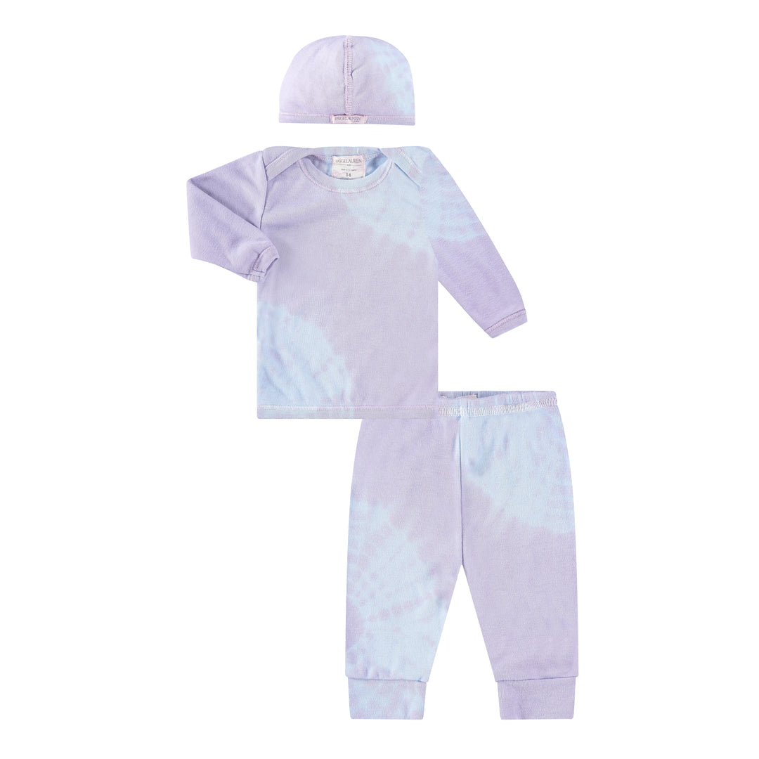 Eco Tie Dye Ribbed Cap, Tee and Legging Sets