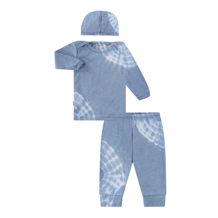 Eco Tie Dye Ribbed Cap, Tee and Legging Sets