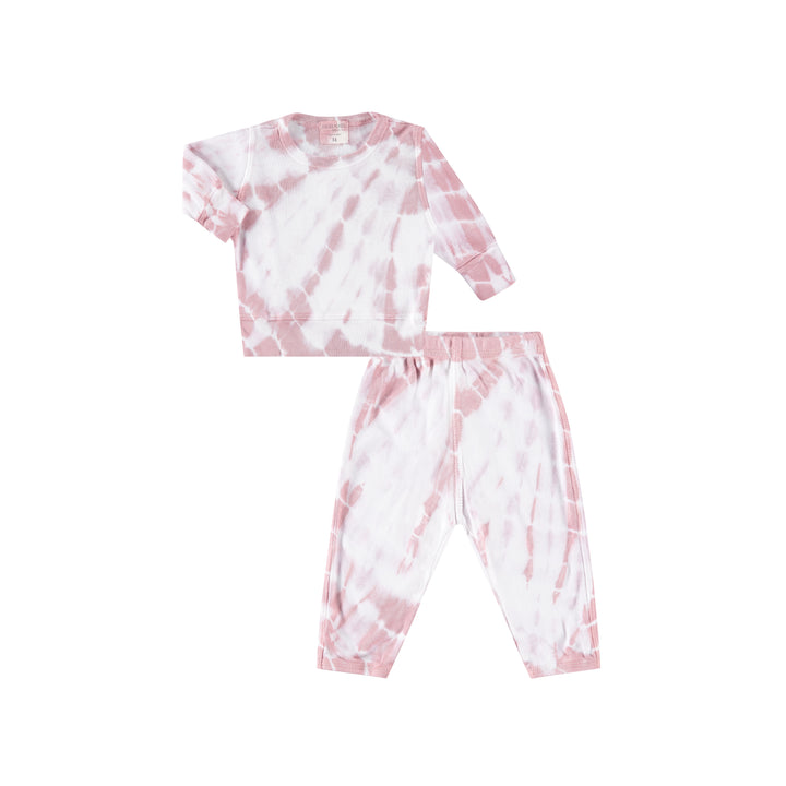 Tie Dye Rib Pullover and Pant Sets