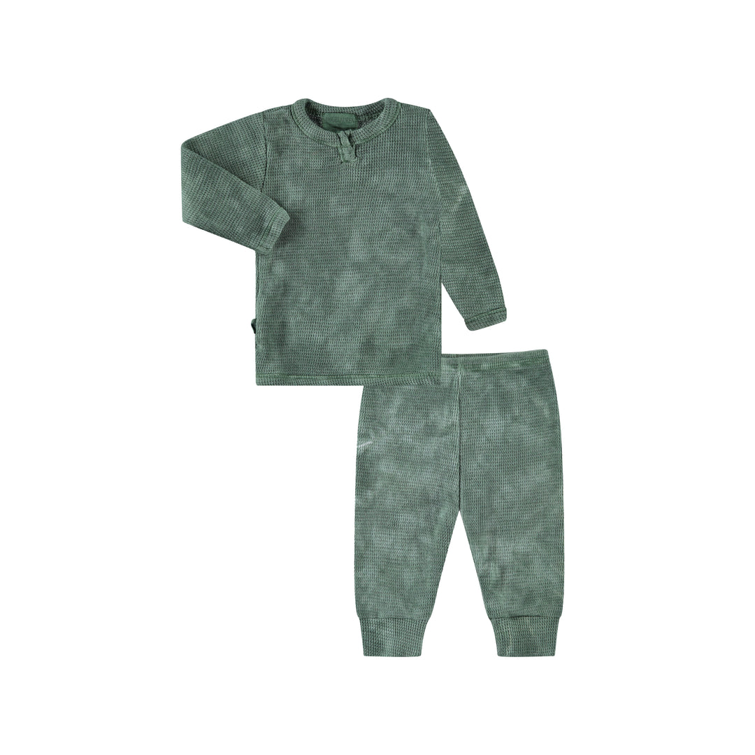 Marble Thermal Henley Tee and Legging Sets