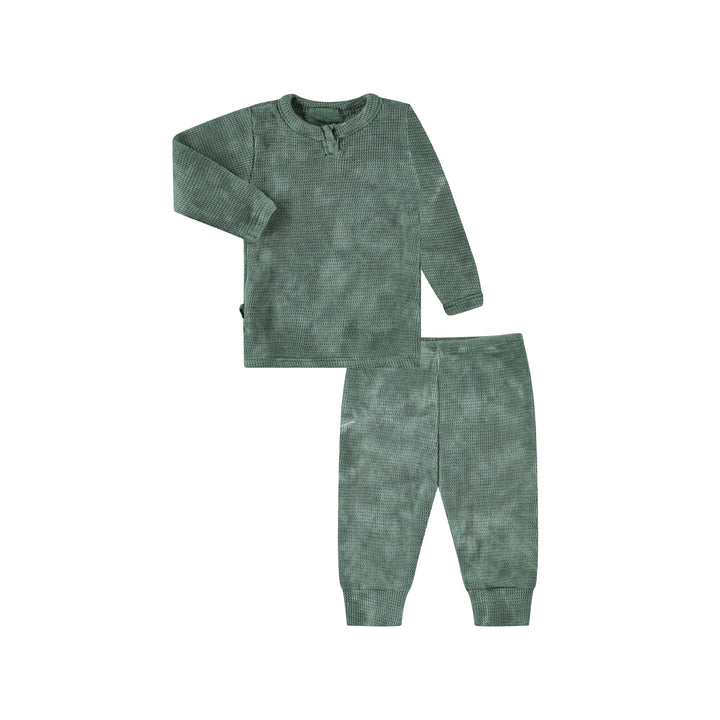 Marble Thermal Henley Tee and Legging Sets