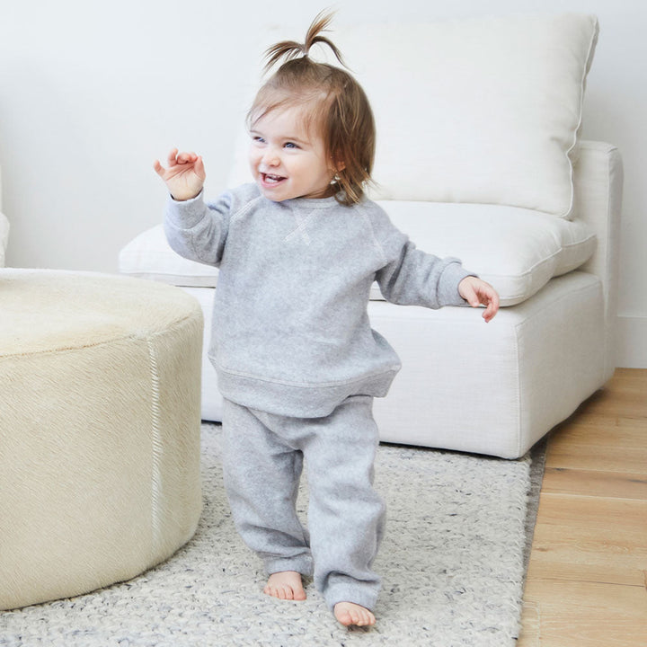Kid Brushed Fleece Sweatshirt and Sweatpant Sets