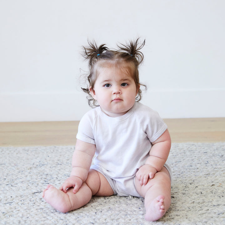 Eco Ribbed Marble Shortall Onesie