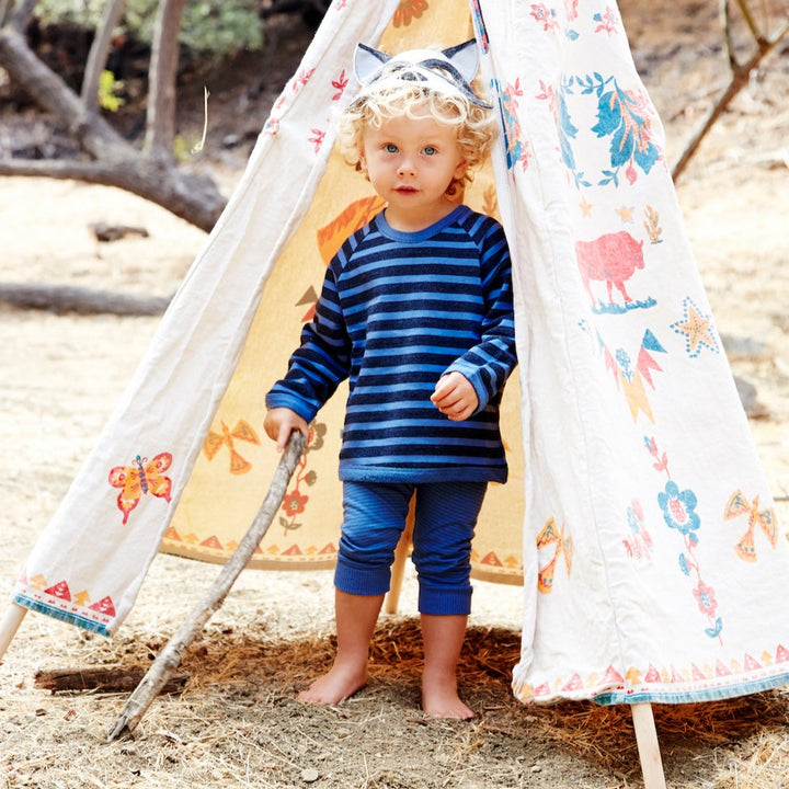 Baby & Toddler Pullover Charcoal Stripe Fleece Sweatshirt-Desert