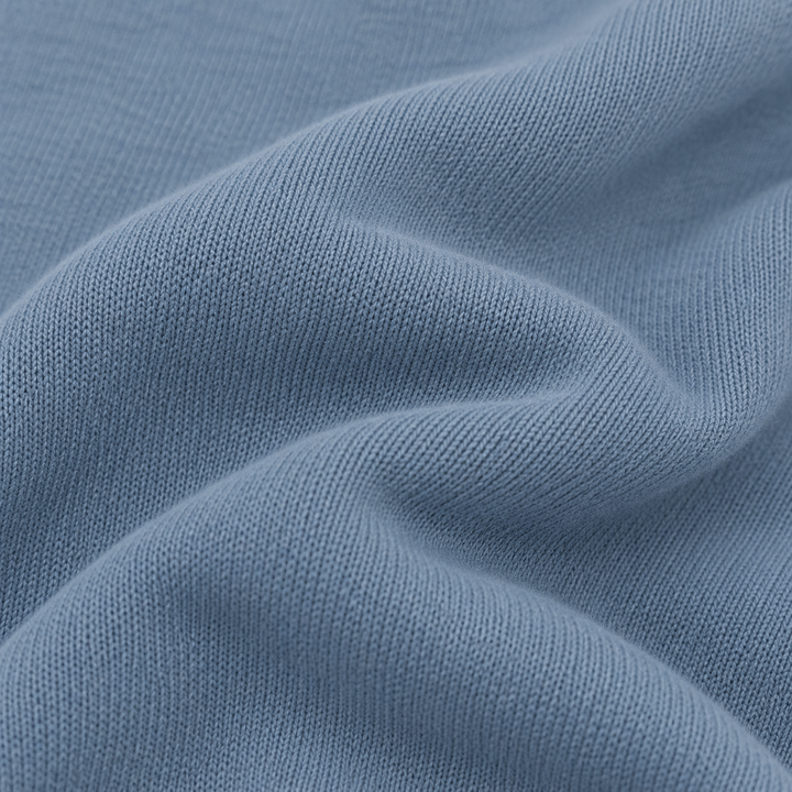 Close-up of PAIGELAUREN soft Blue fleece fabric
