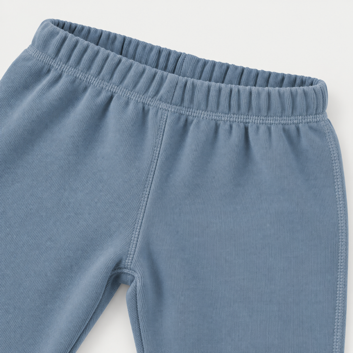PAIGELAUREN Blue Fleece Sweatpant elastic waistband, seam and ankle detail