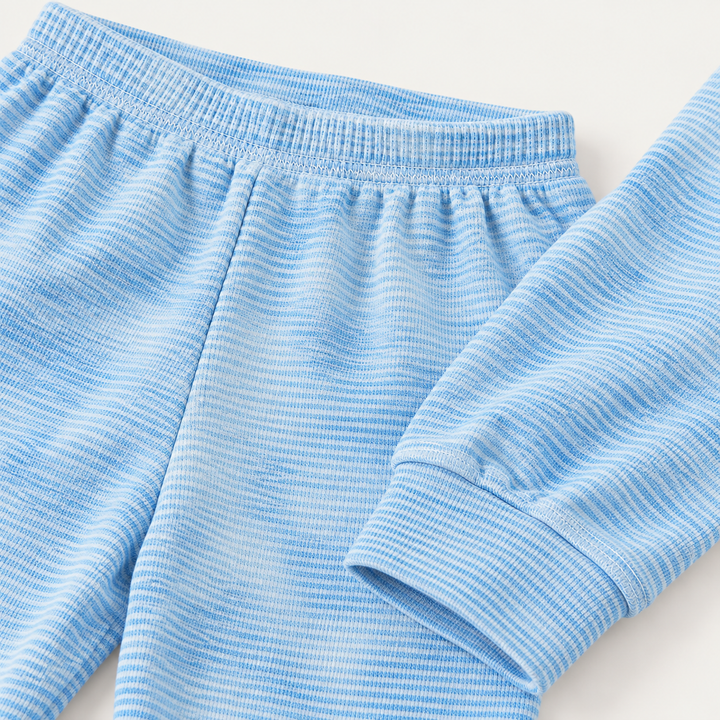 PAIGELAUREN Blue Marble Rib Legging waistband and fabric detail