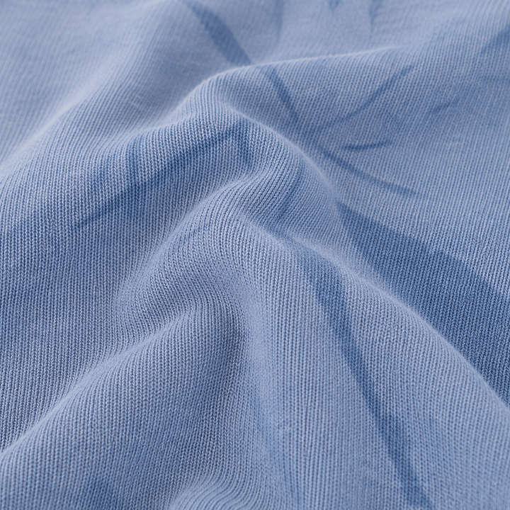 Close-up of PAIGELAUREN Blue Tonal Dye super-soft fleece fabric