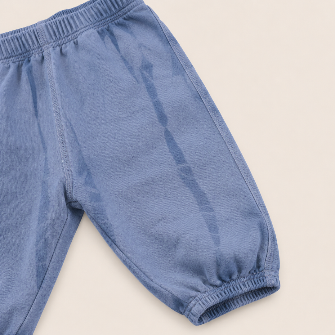 PAIGELAUREN Blue Tonal Dye fleece pant with elastic waistband detail