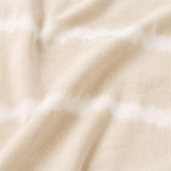 Close-up of PAIGELAUREN Bone Hand Dyed Stripe soft rib fabric