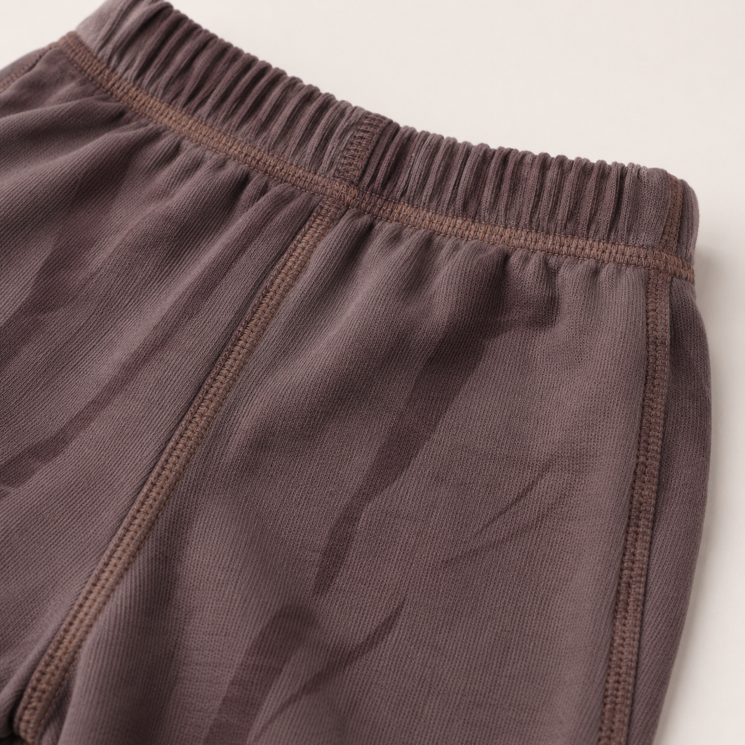 PAIGELAUREN Brown Tonal Dye fleece pant with elastic waistband detail