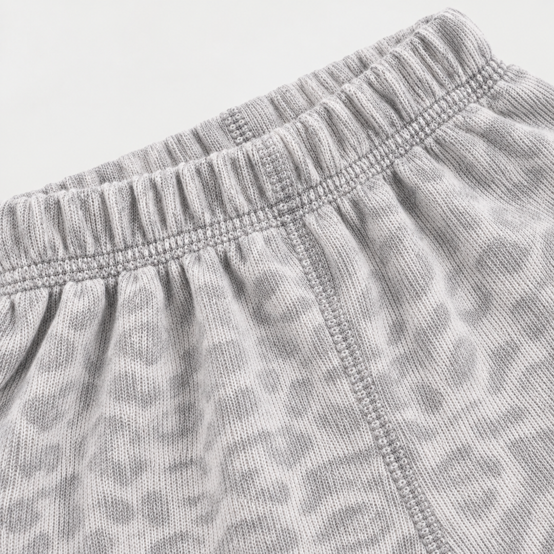 PAIGELAUREN Gray and Taupe Brushed Hacci pant and elastic waistband detail