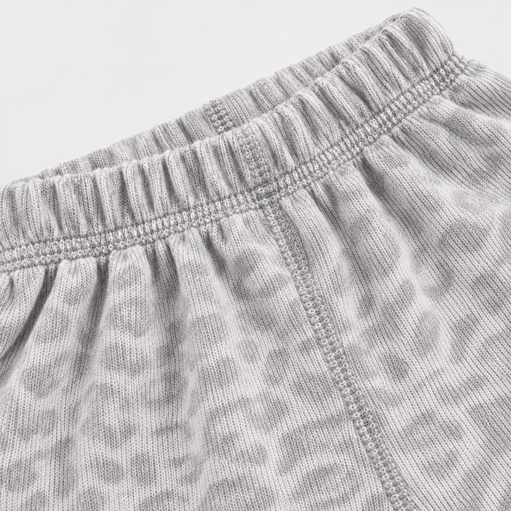 PAIGELAUREN Gray and Taupe Brushed Hacci pant and elastic waistband detail
