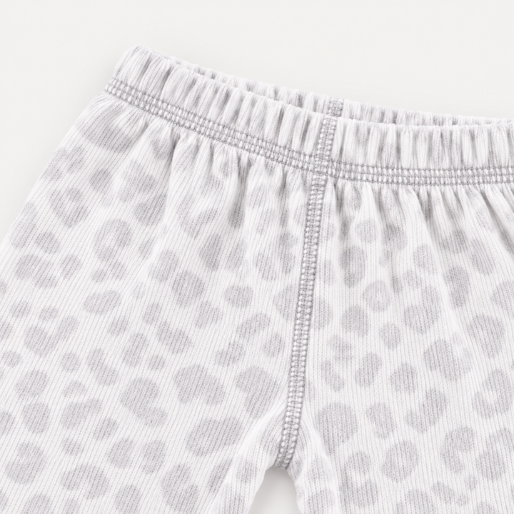 PAIGELAUREN Gray and White Brushed Hacci pant and elastic waistband detail