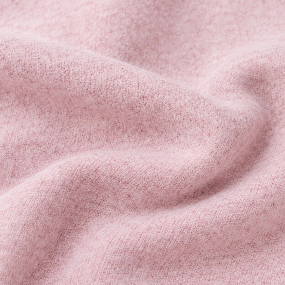 Close-up of soft pink PAIGELAUREN brushed hacci fabric texture