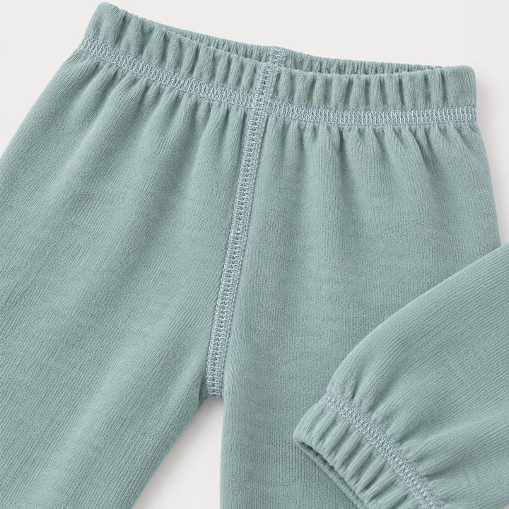 PAIGELAUREN Seafoam Green Brushed Hacci Pant elastic waistband and stitching detail