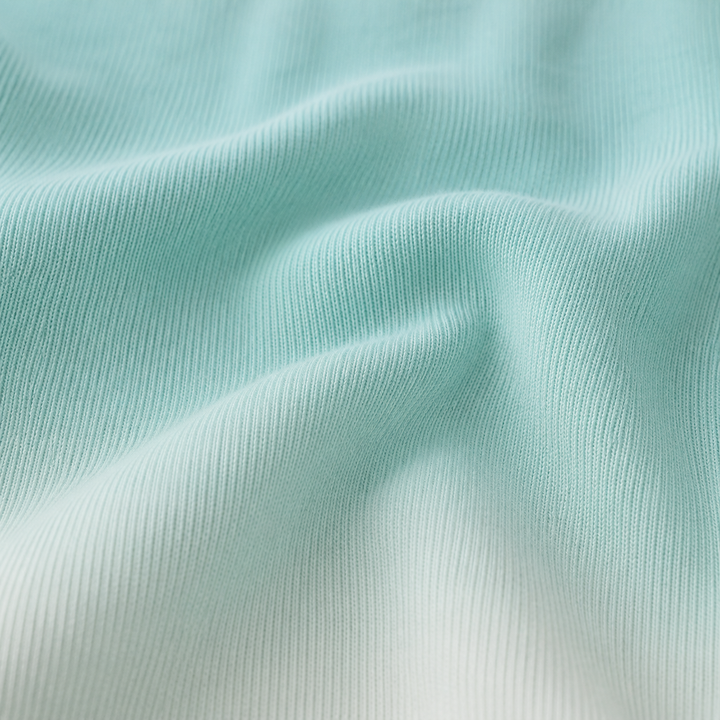 PAIGELAUREN Dip Dye Fleece Sweatshirt and Sweatpant Set in Ombre Teal Fabric Image