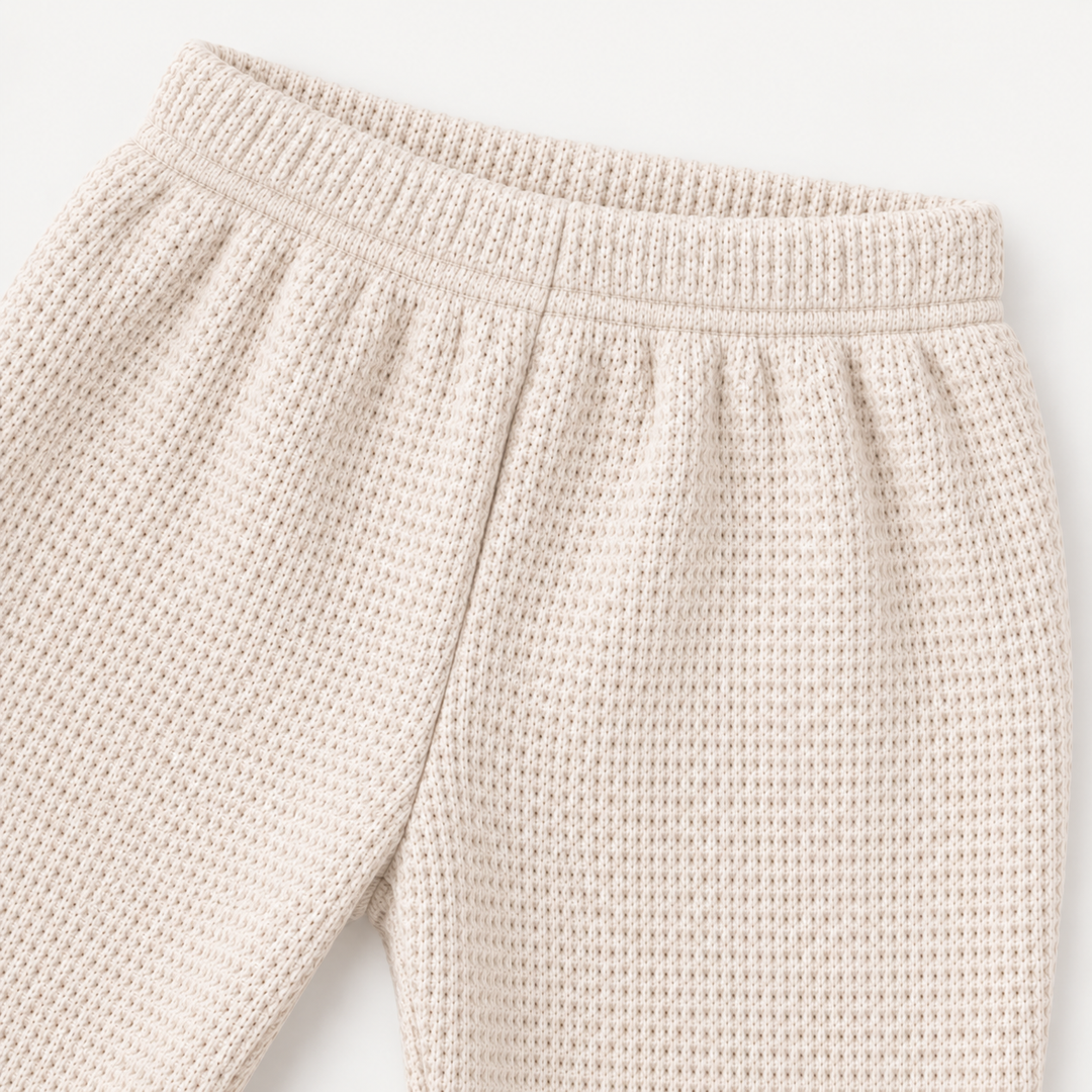 PAIGELAUREN Bone Thermal Legging elastic waistband and fabric detail