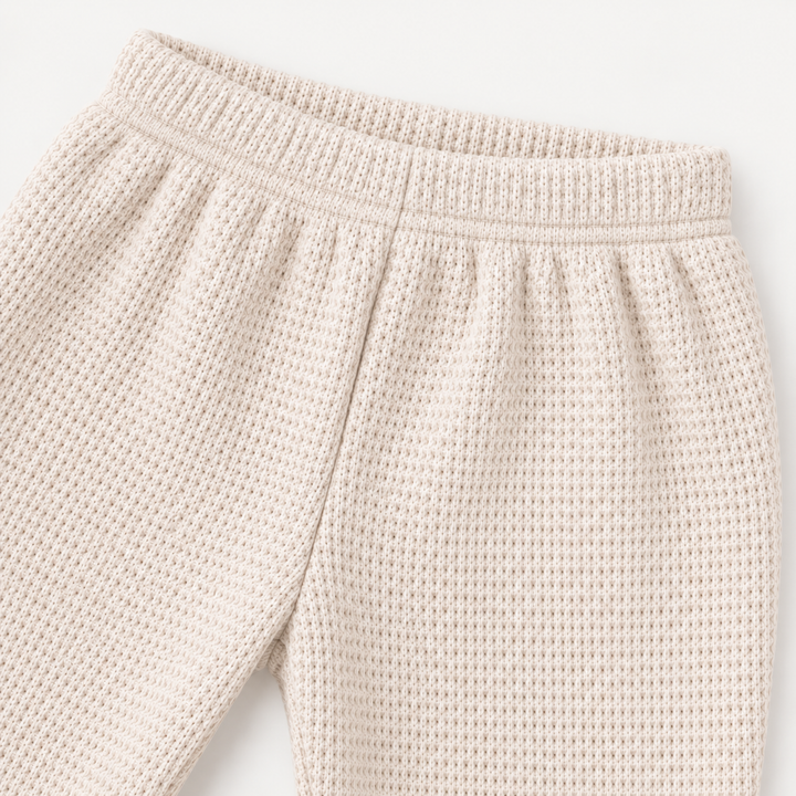 PAIGELAUREN Bone Thermal Legging elastic waistband and fabric detail