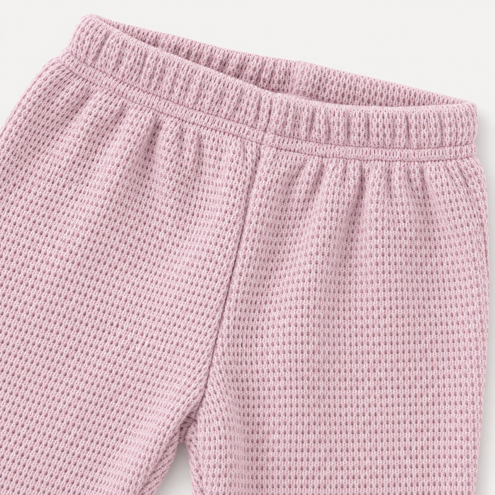 PAIGELAUREN Lilac Thermal Legging elastic waistband and fabric detail