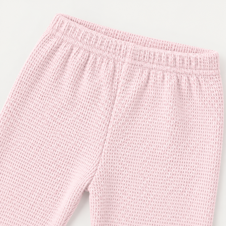 PAIGELAUREN Pink Thermal Legging elastic waistband and fabric detail