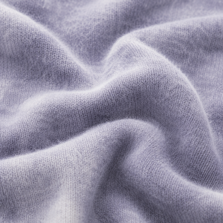 Close-up of soft fuzzy Gray Brushed Hacci Tie Dye fabric