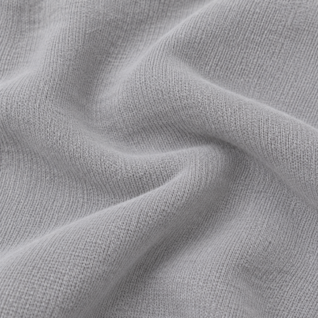 Close-up of PAIGELAUREN soft Gray fleece fabric