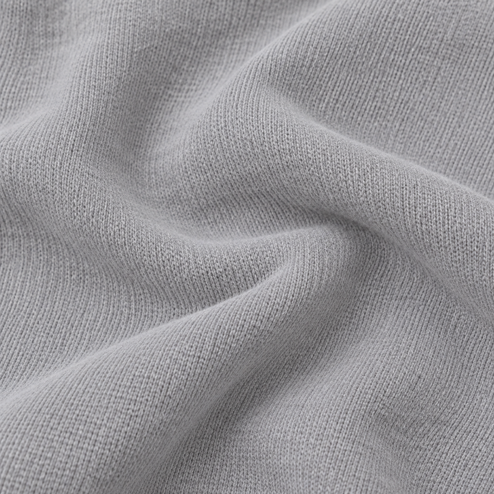 Close-up of PAIGELAUREN soft Gray fleece fabric