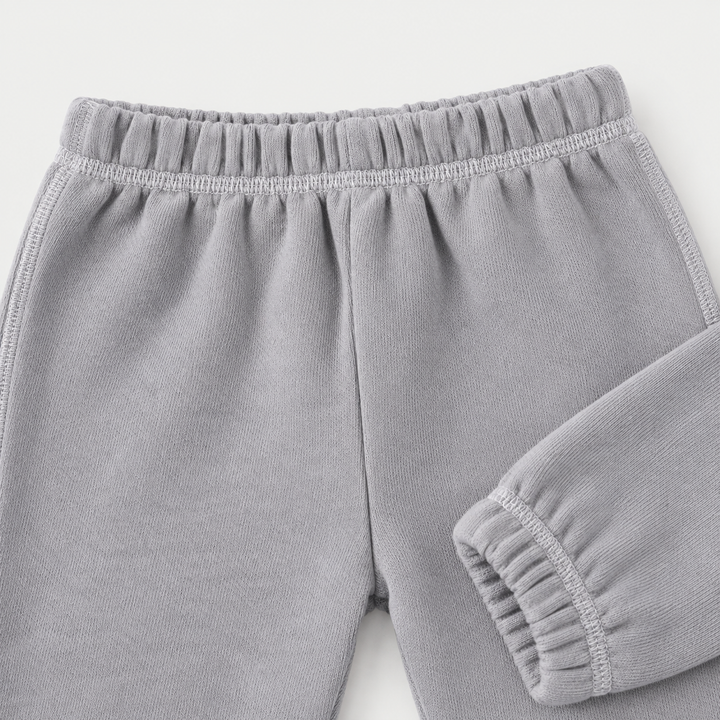 PAIGELAUREN Gray Fleece Sweatpant elastic waistband and seam detail