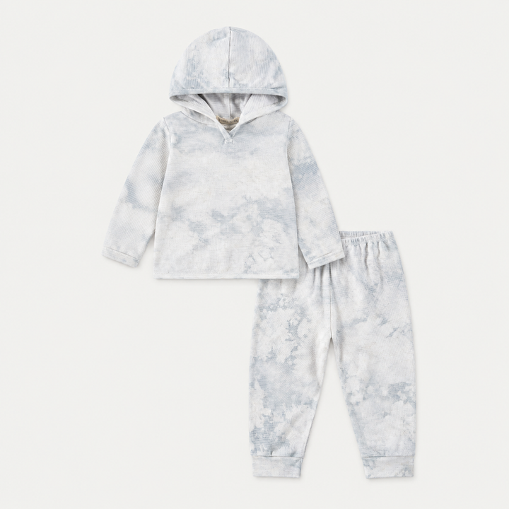PAIGELAUREN Gray Marble Stripe Hoodie + Pant Set