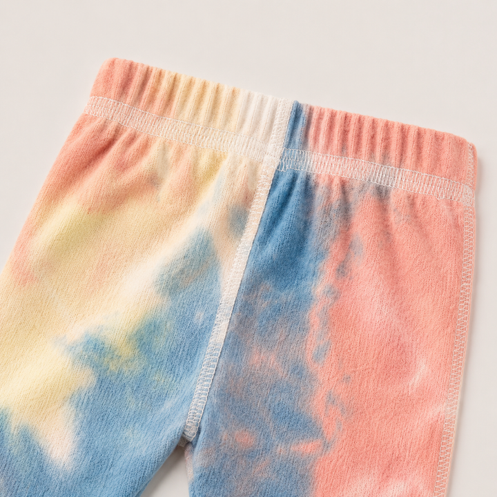 Brushed Hacci Multi Tie Dye pant with elastic waistband and topstitch detail
