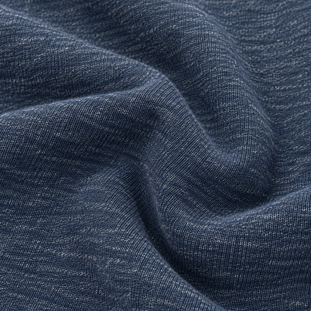 Close-up of PAIGELAUREN Heathered Blue Vintage Sherpa fabric