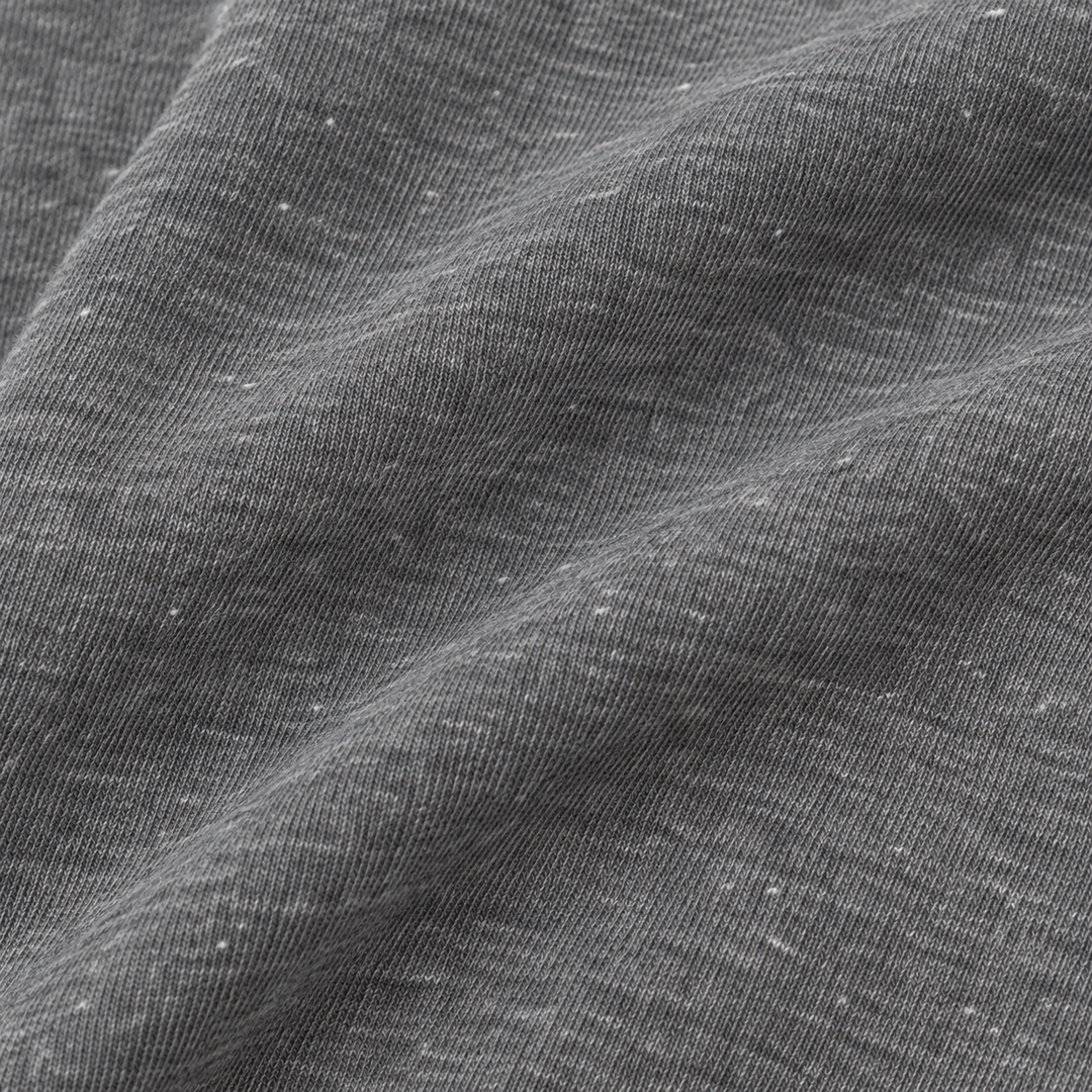 Close-up of soft Heathered Gray Vintage Fleece fabric by PAIGELAUREN