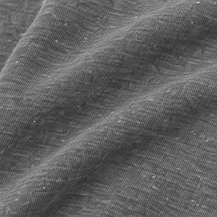 Close-up of soft Heathered Gray Vintage Fleece fabric by PAIGELAUREN